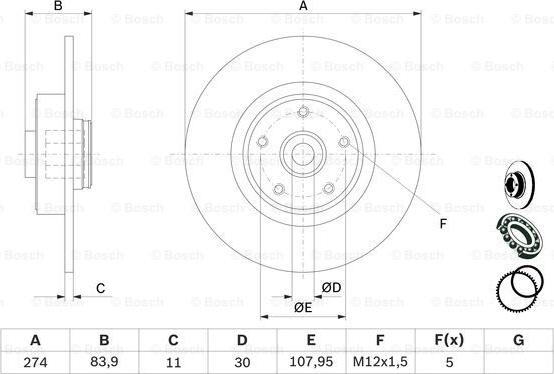 BOSCH 0 986 479 273 - Bremžu diski ps1.lv