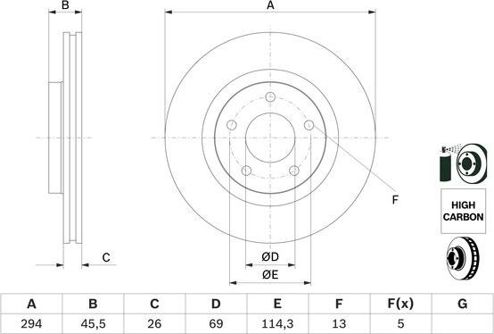 BOSCH 0 986 479 745 - Bremžu diski ps1.lv