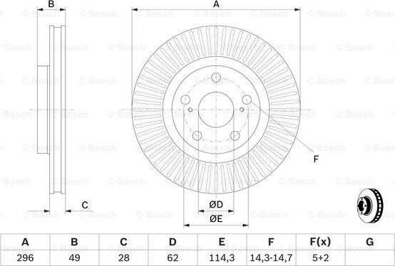 BOSCH 0 986 479 768 - Bremžu diski ps1.lv