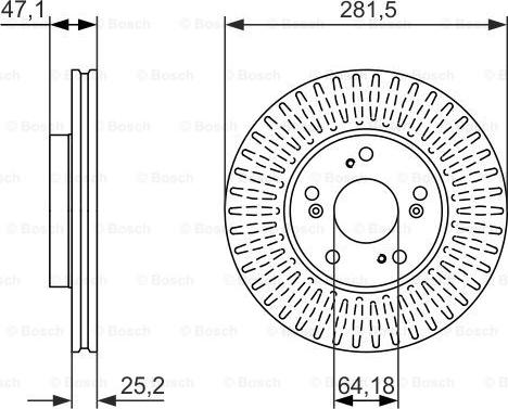 BOSCH 0 986 479 781 - Bremžu diski ps1.lv