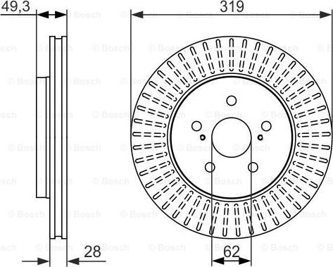 BOSCH 0 986 479 722 - Bremžu diski ps1.lv