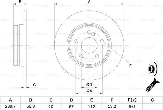 BOSCH 0 986 479 B41 - Bremžu diski ps1.lv