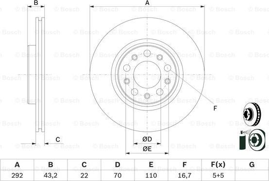 BOSCH 0 986 479 D99 - Bremžu diski ps1.lv