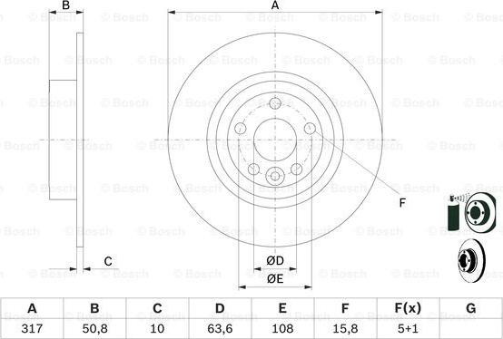 BOSCH 0 986 479 E58 - Bremžu diski ps1.lv