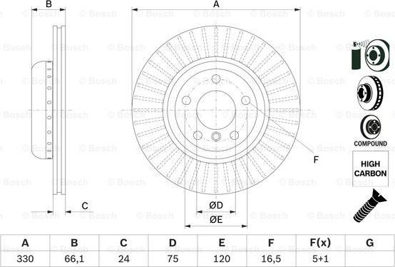 BOSCH 0 986 479 E07 - Bremžu diski ps1.lv