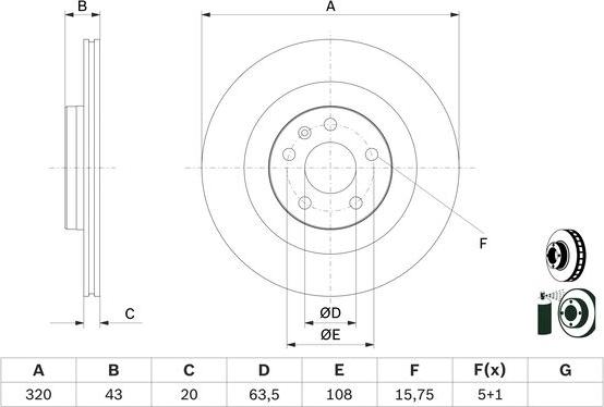 BOSCH 0 986 479 E87 - Bremžu diski ps1.lv