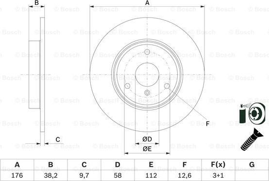 BOSCH 0 986 479 E74 - Bremžu diski ps1.lv