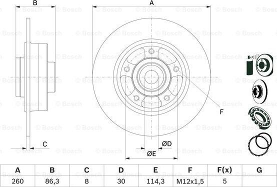 BOSCH 0 986 479 E78 - Bremžu diski ps1.lv