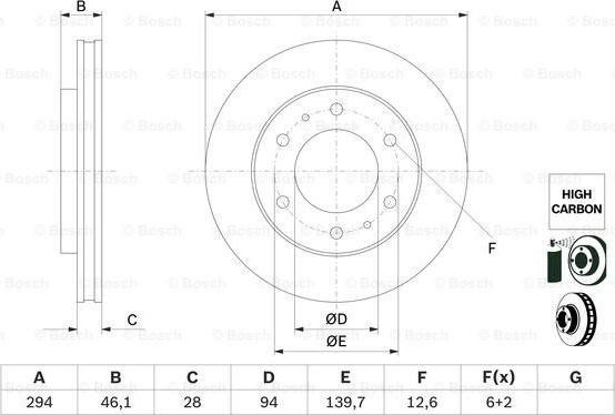 BOSCH 0 986 479 F45 - Bremžu diski ps1.lv