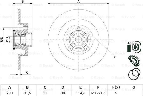 BOSCH 0 986 479 F42 - Bremžu diski ps1.lv