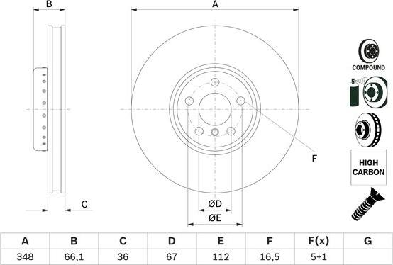 BOSCH 0 986 479 F58 - Bremžu diski ps1.lv