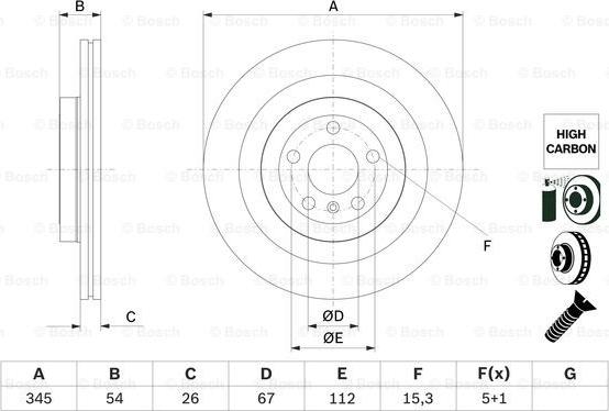 BOSCH 0 986 479 F69 - Bremžu diski ps1.lv