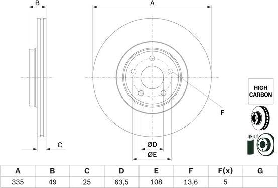 BOSCH 0 986 479 F80 - Bremžu diski ps1.lv