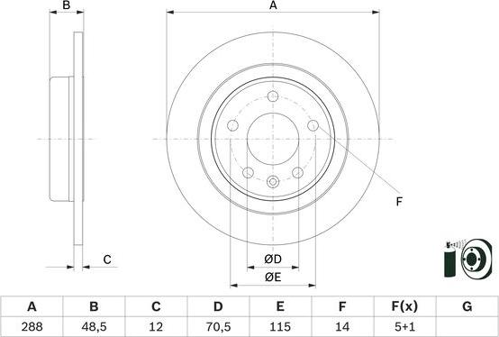 BOSCH 0 986 479 F83 - Bremžu diski ps1.lv