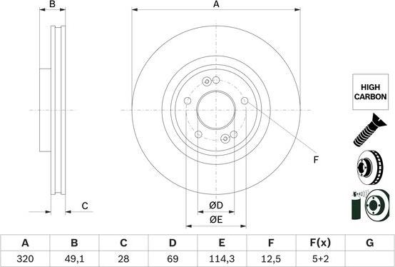 BOSCH 0 986 479 F35 - Bremžu diski ps1.lv