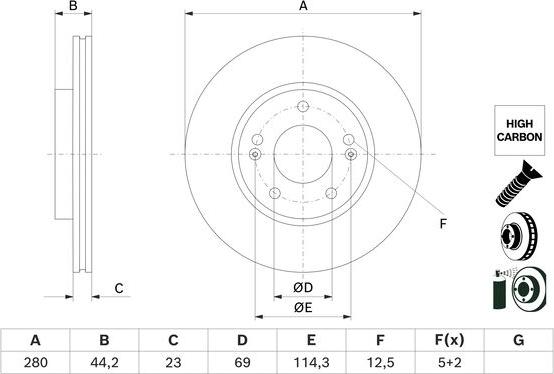 BOSCH 0 986 479 F36 - Bremžu diski ps1.lv