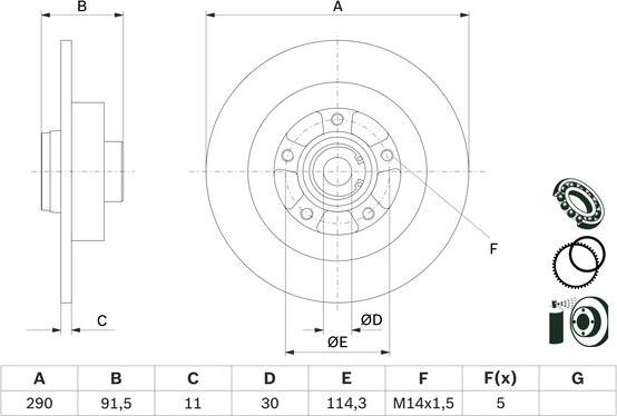 BOSCH 0 986 479 F24 - Bremžu diski ps1.lv