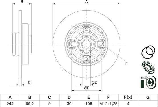 BOSCH 0 986 479 F74 - Bremžu diski ps1.lv