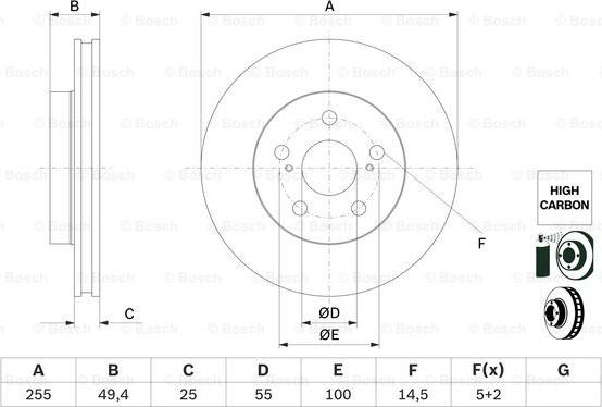 BOSCH 0 986 479 F72 - Bremžu diski ps1.lv