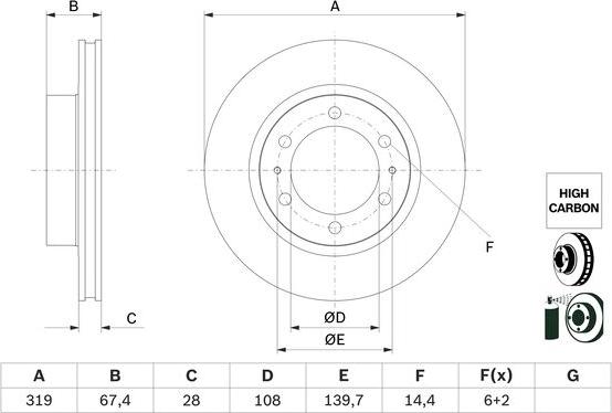 BOSCH 0 986 479 G19 - Bremžu diski ps1.lv