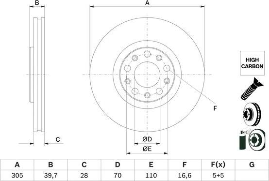 BOSCH 0 986 479 G89 - Bremžu diski ps1.lv