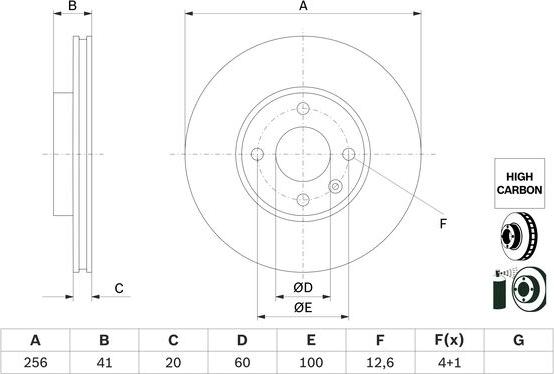 BOSCH 0 986 479 G83 - Bremžu diski ps1.lv