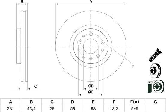 BOSCH 0 986 479 G82 - Bremžu diski ps1.lv