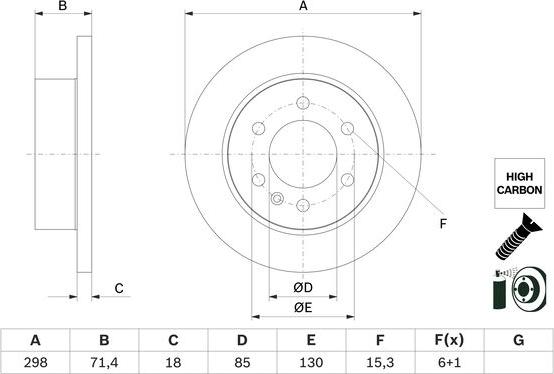 BOSCH 0 986 479 H06 - Bremžu diski ps1.lv