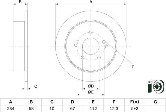 BOSCH 0 986 479 H16 - Bremžu diski ps1.lv