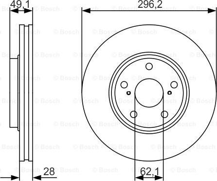 BOSCH 0 986 479 R28 - Bremžu diski ps1.lv