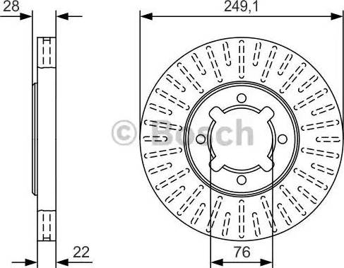 BOSCH 0 986 479 T73 - Bremžu diski ps1.lv