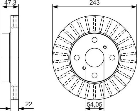 BOSCH 0 986 479 T72 - Bremžu diski ps1.lv