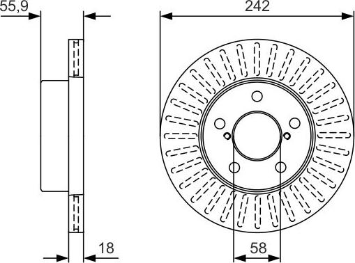 BOSCH 0 986 479 U69 - Bremžu diski ps1.lv