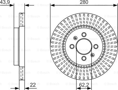 BOSCH 0 986 479 U89 - Bremžu diski ps1.lv