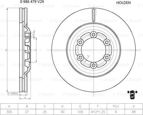 BOSCH 0 986 479 V29 - Bremžu diski ps1.lv