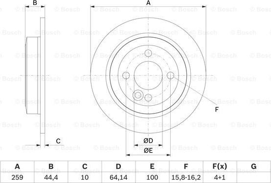 BOSCH 0 986 479 W58 - Bremžu diski ps1.lv