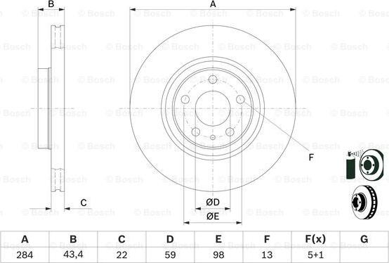 BOSCH 0 986 478 521 - Bremžu diski ps1.lv