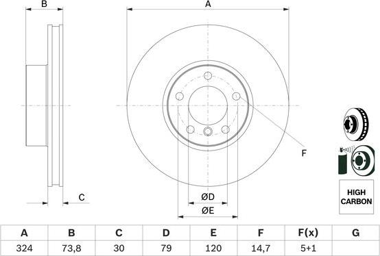 BOSCH 0 986 478 024 - Bremžu diski ps1.lv