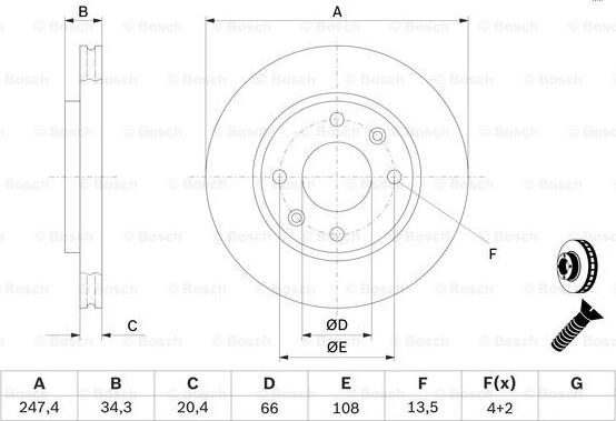 BOSCH 0 986 478 370 - Bremžu diski ps1.lv