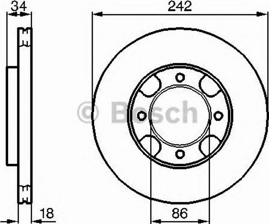 BOSCH 0986478254 - Bremžu diski ps1.lv