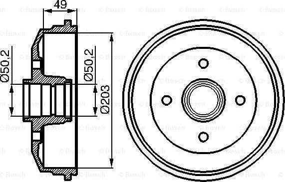 BOSCH 0 986 477 050 - Bremžu trumulis ps1.lv