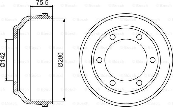 BOSCH 0 986 477 195 - Bremžu trumulis ps1.lv