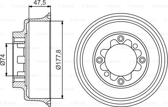 BOSCH 0 986 477 154 - Bremžu trumulis ps1.lv