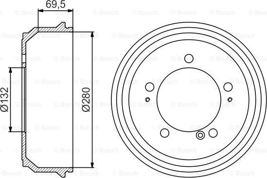 BOSCH 0 986 477 169 - Bremžu trumulis ps1.lv