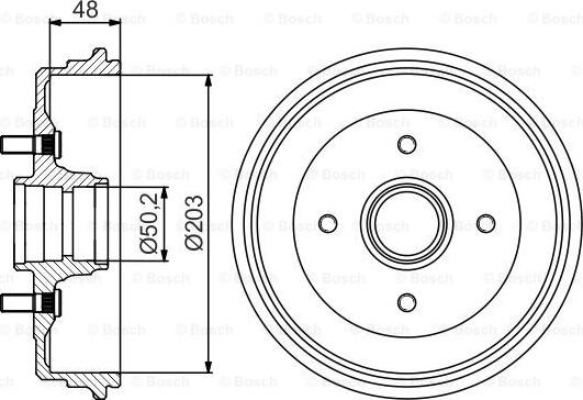 BOSCH 0 986 477 258 - Bremžu trumulis ps1.lv