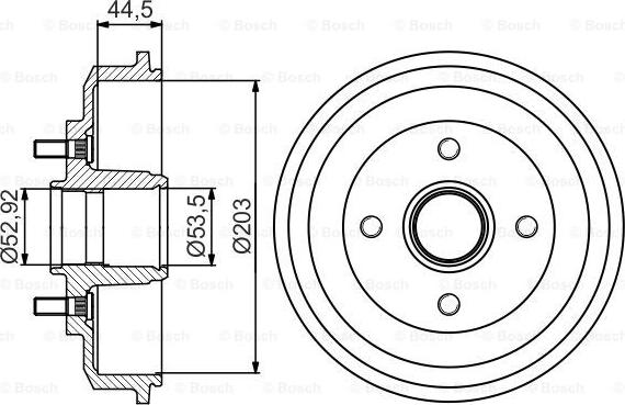 BOSCH 0 986 477 266 - Bremžu trumulis ps1.lv