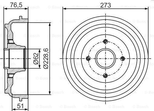 BOSCH 0 986 477 282 - Bremžu trumulis ps1.lv