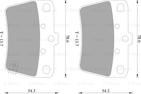 BOSCH 0 986 505 076 - Bremžu uzliku kompl., Disku bremzes ps1.lv