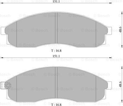 BOSCH 0 986 505 382 - Bremžu uzliku kompl., Disku bremzes ps1.lv