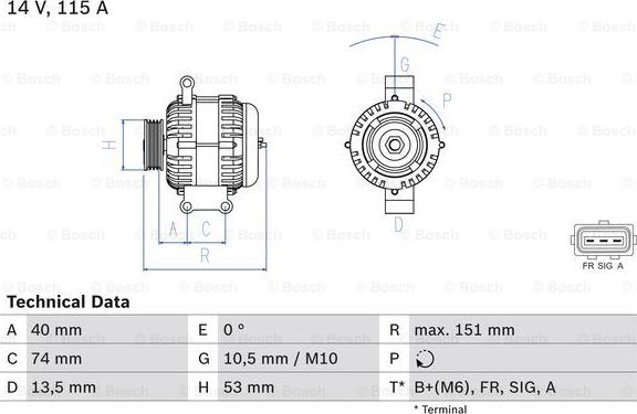 BOSCH 0 986 049 460 - Ģenerators ps1.lv